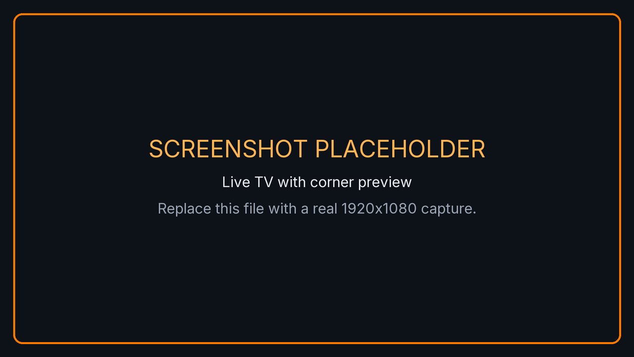 Placeholder for a TVMamba live TV screenshot with corner preview
