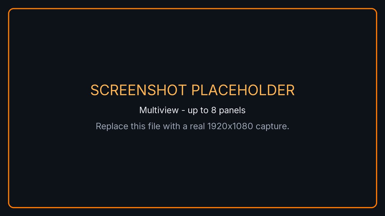 Placeholder for a TVMamba Multiview screenshot showing several live panels